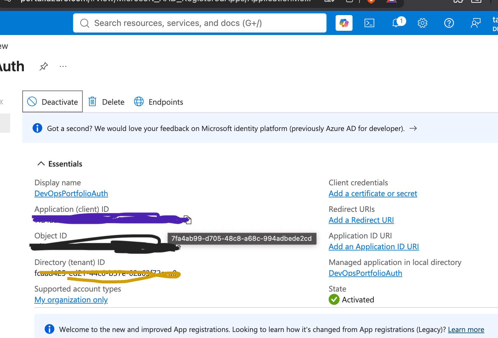 Azure Cloud Identity & App Registration